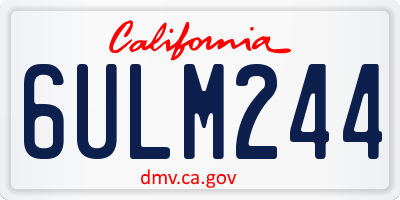 CA license plate 6ULM244