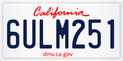 CA license plate 6ULM251