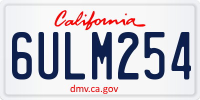 CA license plate 6ULM254