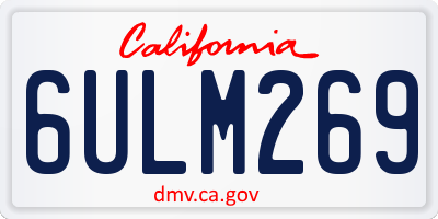 CA license plate 6ULM269