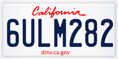 CA license plate 6ULM282