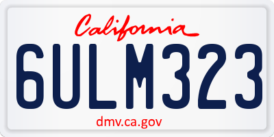 CA license plate 6ULM323