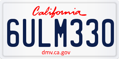 CA license plate 6ULM330