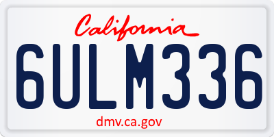 CA license plate 6ULM336