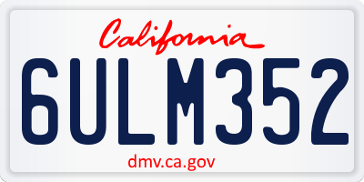 CA license plate 6ULM352
