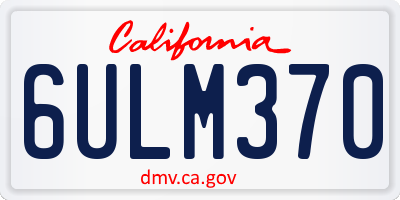 CA license plate 6ULM370