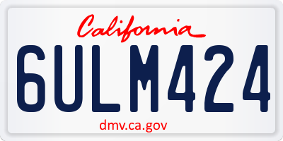 CA license plate 6ULM424