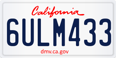 CA license plate 6ULM433