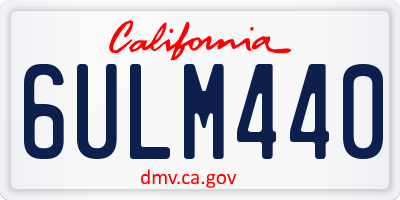 CA license plate 6ULM440