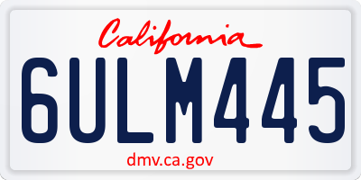 CA license plate 6ULM445