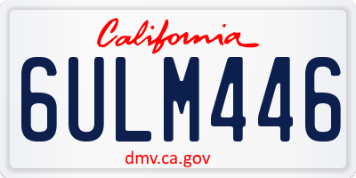 CA license plate 6ULM446