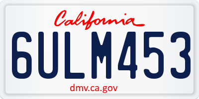 CA license plate 6ULM453
