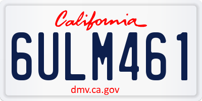 CA license plate 6ULM461
