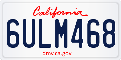 CA license plate 6ULM468