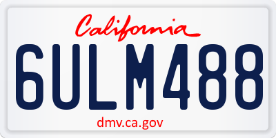 CA license plate 6ULM488