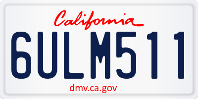 CA license plate 6ULM511
