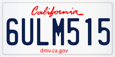 CA license plate 6ULM515