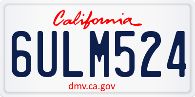 CA license plate 6ULM524
