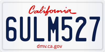 CA license plate 6ULM527