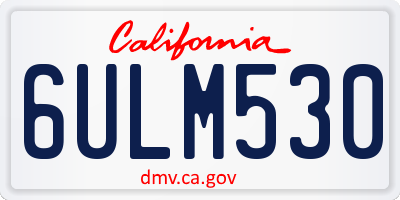 CA license plate 6ULM530