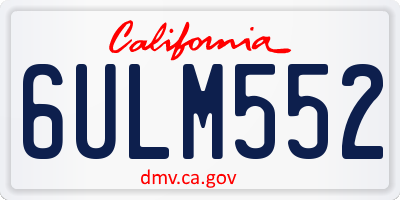 CA license plate 6ULM552