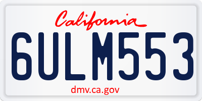 CA license plate 6ULM553