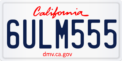 CA license plate 6ULM555