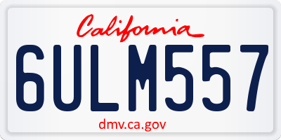 CA license plate 6ULM557