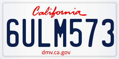 CA license plate 6ULM573
