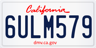 CA license plate 6ULM579