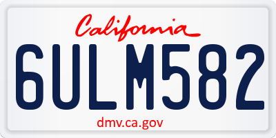 CA license plate 6ULM582