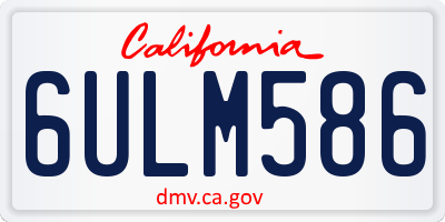 CA license plate 6ULM586