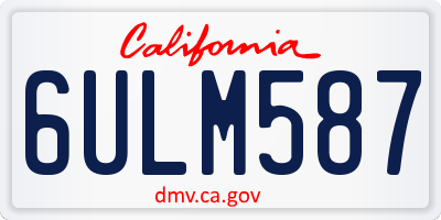 CA license plate 6ULM587