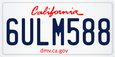 CA license plate 6ULM588