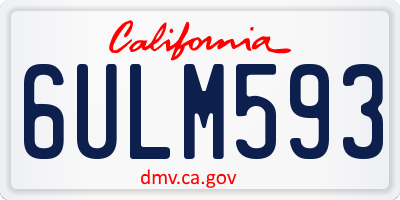 CA license plate 6ULM593
