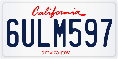 CA license plate 6ULM597