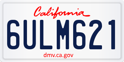 CA license plate 6ULM621