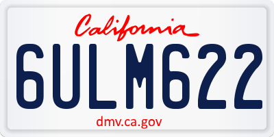 CA license plate 6ULM622
