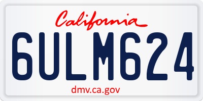 CA license plate 6ULM624