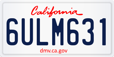 CA license plate 6ULM631