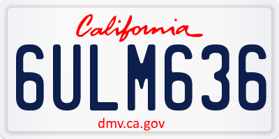 CA license plate 6ULM636