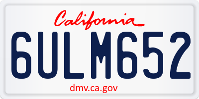 CA license plate 6ULM652