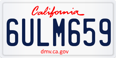 CA license plate 6ULM659