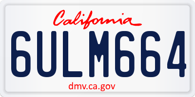 CA license plate 6ULM664