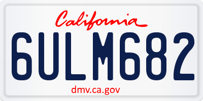 CA license plate 6ULM682