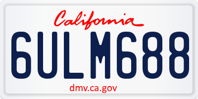 CA license plate 6ULM688