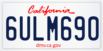 CA license plate 6ULM690