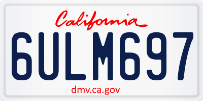 CA license plate 6ULM697