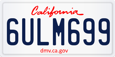 CA license plate 6ULM699