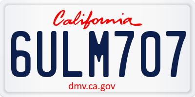 CA license plate 6ULM707